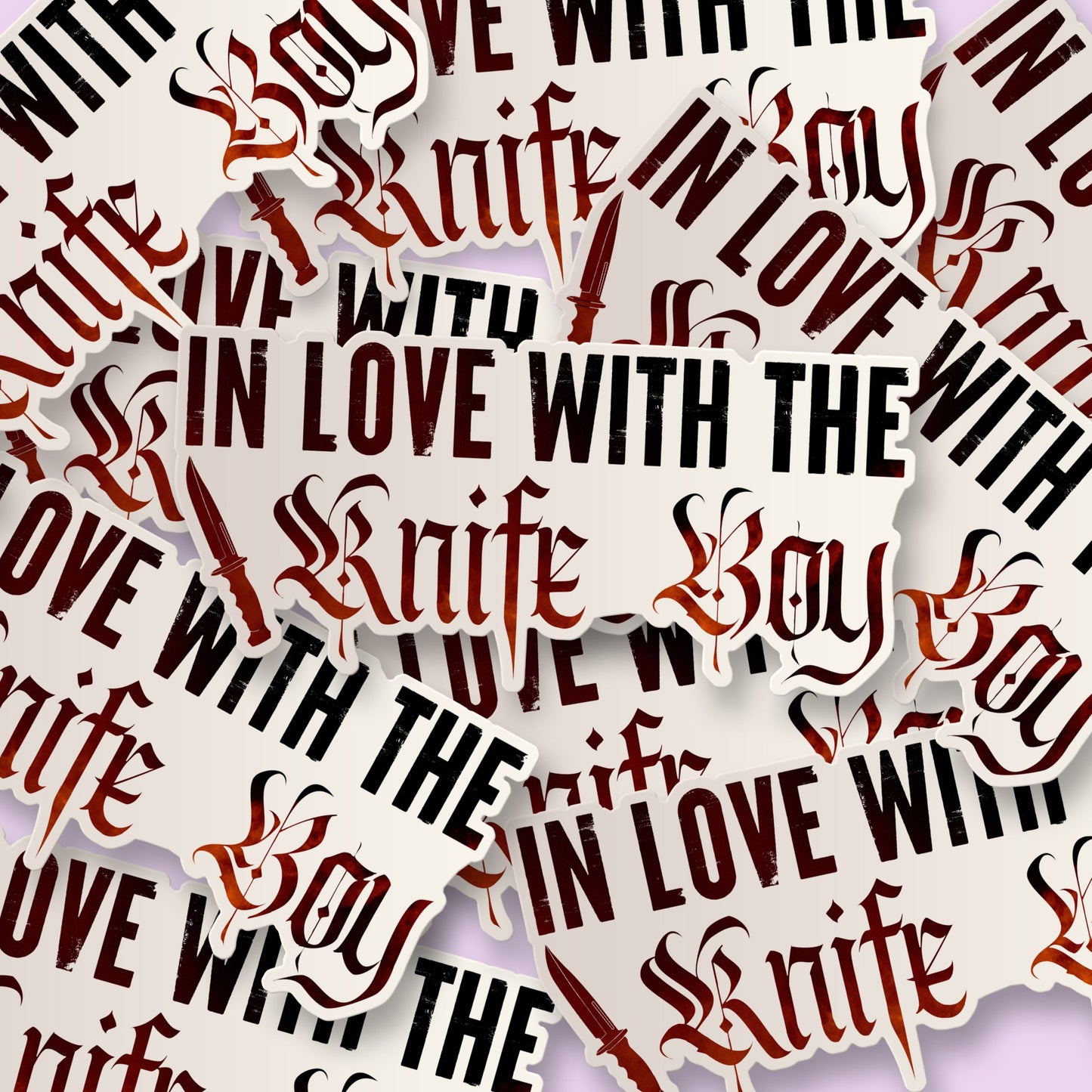 In Love With The Knife Boy Sticker