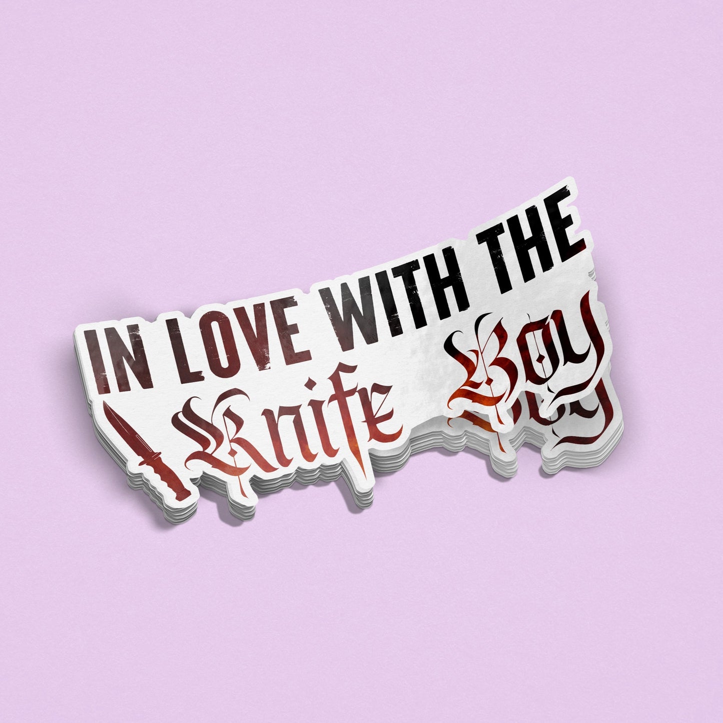 In Love With The Knife Boy Sticker