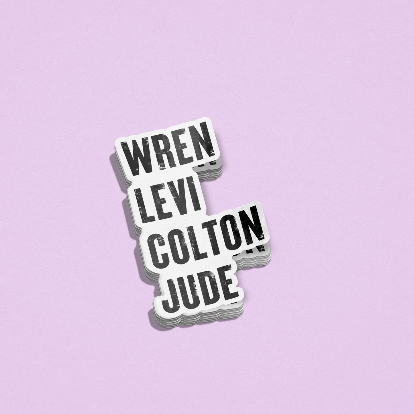 Wren Levi Colton Jude Hero List Sticker
