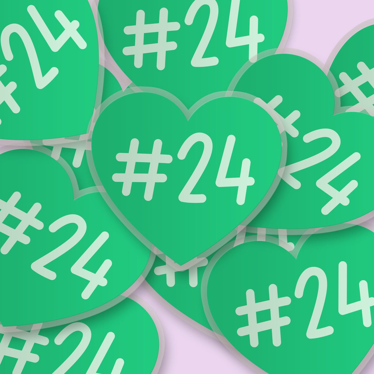 #24 Green Heart (Easton Blake) Sticker