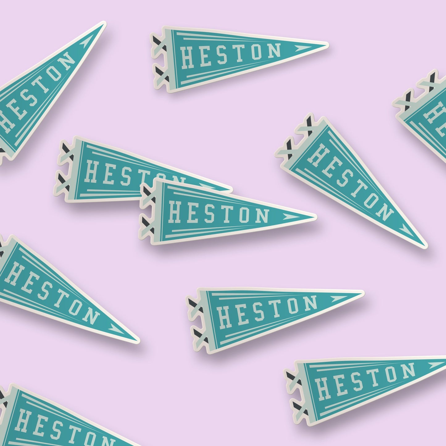 Heston U Pennant Flag Sticker