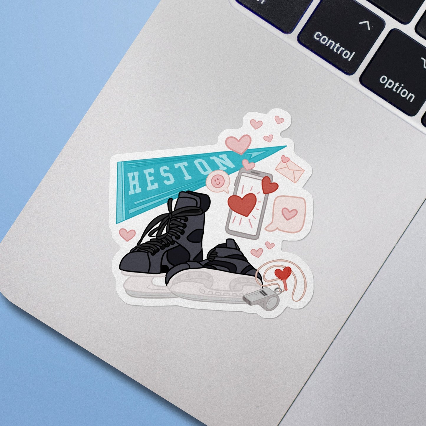 Heston U Skates Illustration (Matching All the Way) Sticker