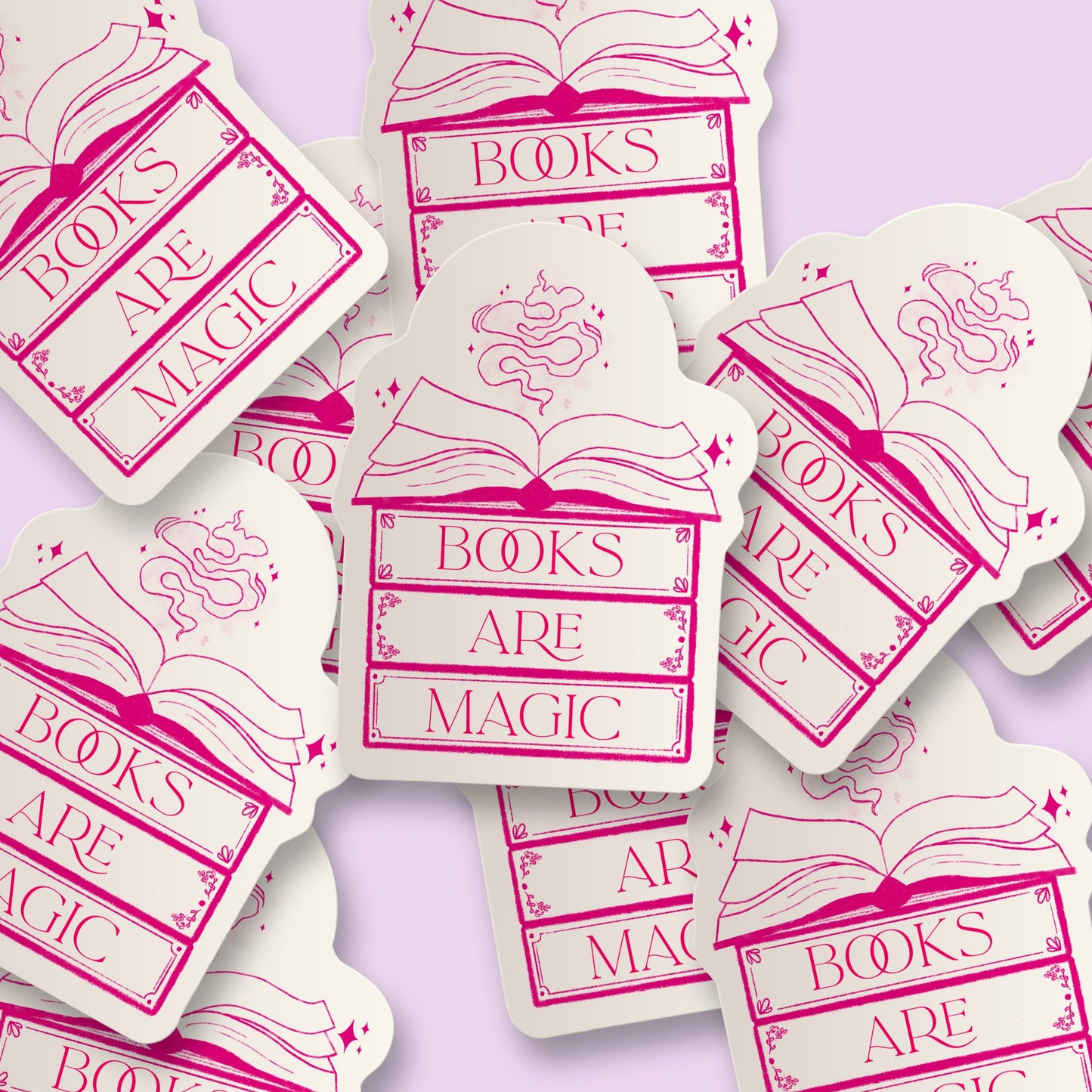 Books are Magic Bookstack Sticker