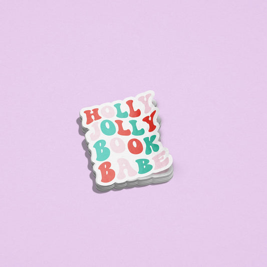 Holly Jolly Book Babe Sticker