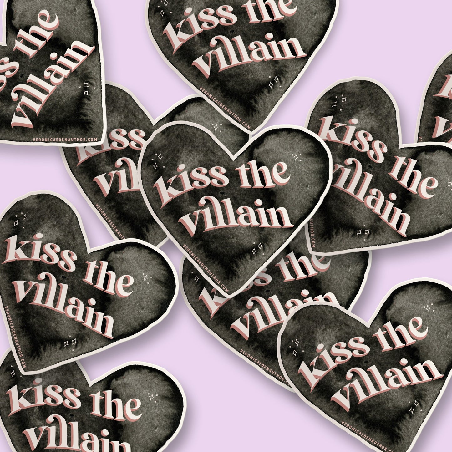 Kiss the Villain Black Heart Sticker