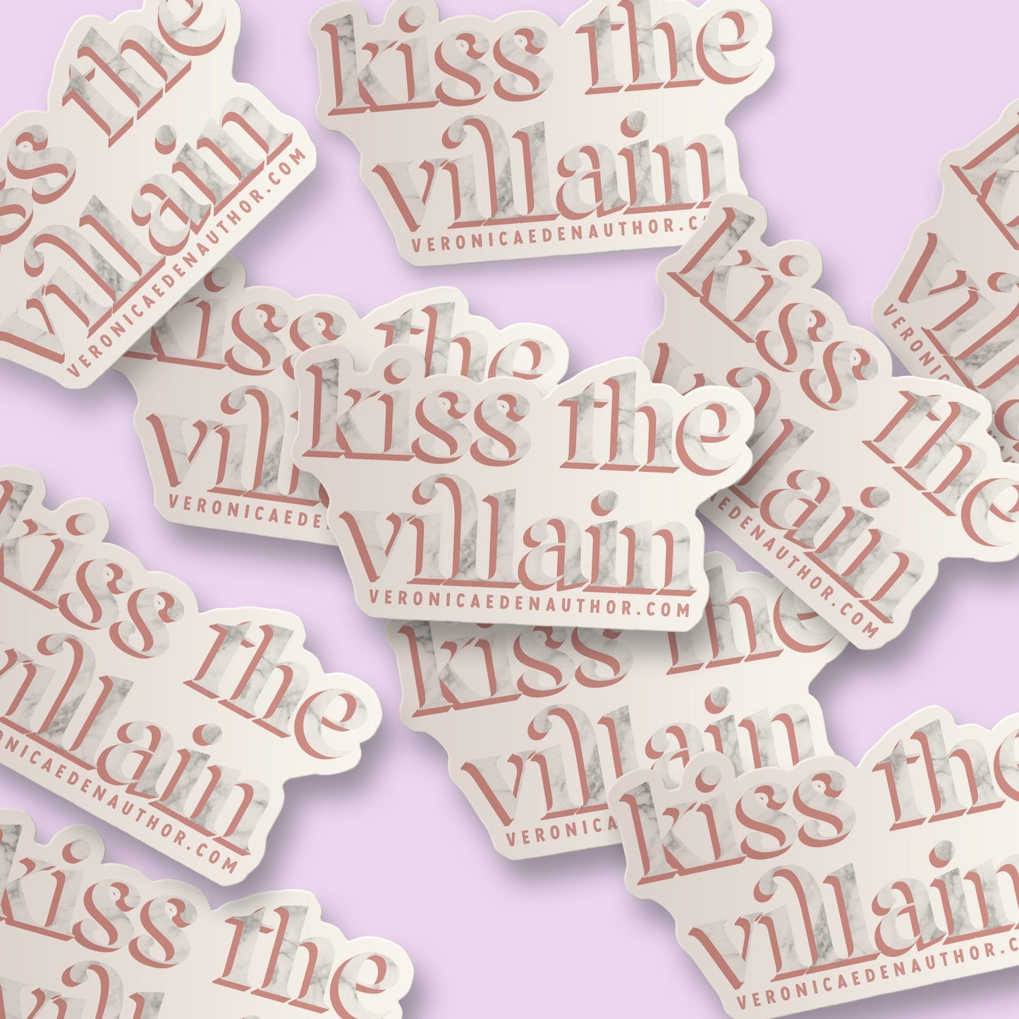 Kiss the Villain Marble Text Sticker