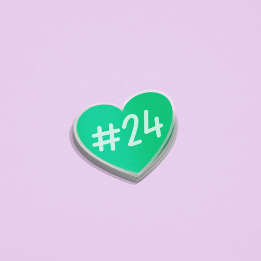 #24 Green Heart (Easton Blake) Sticker