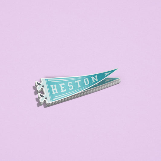 Heston U Pennant Flag Sticker