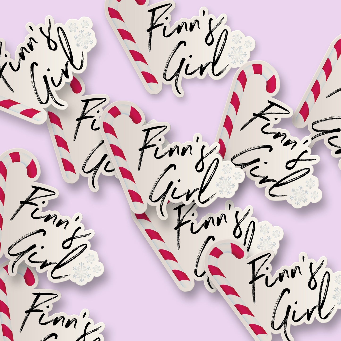 Finn's Girl Candy Cane Sticker