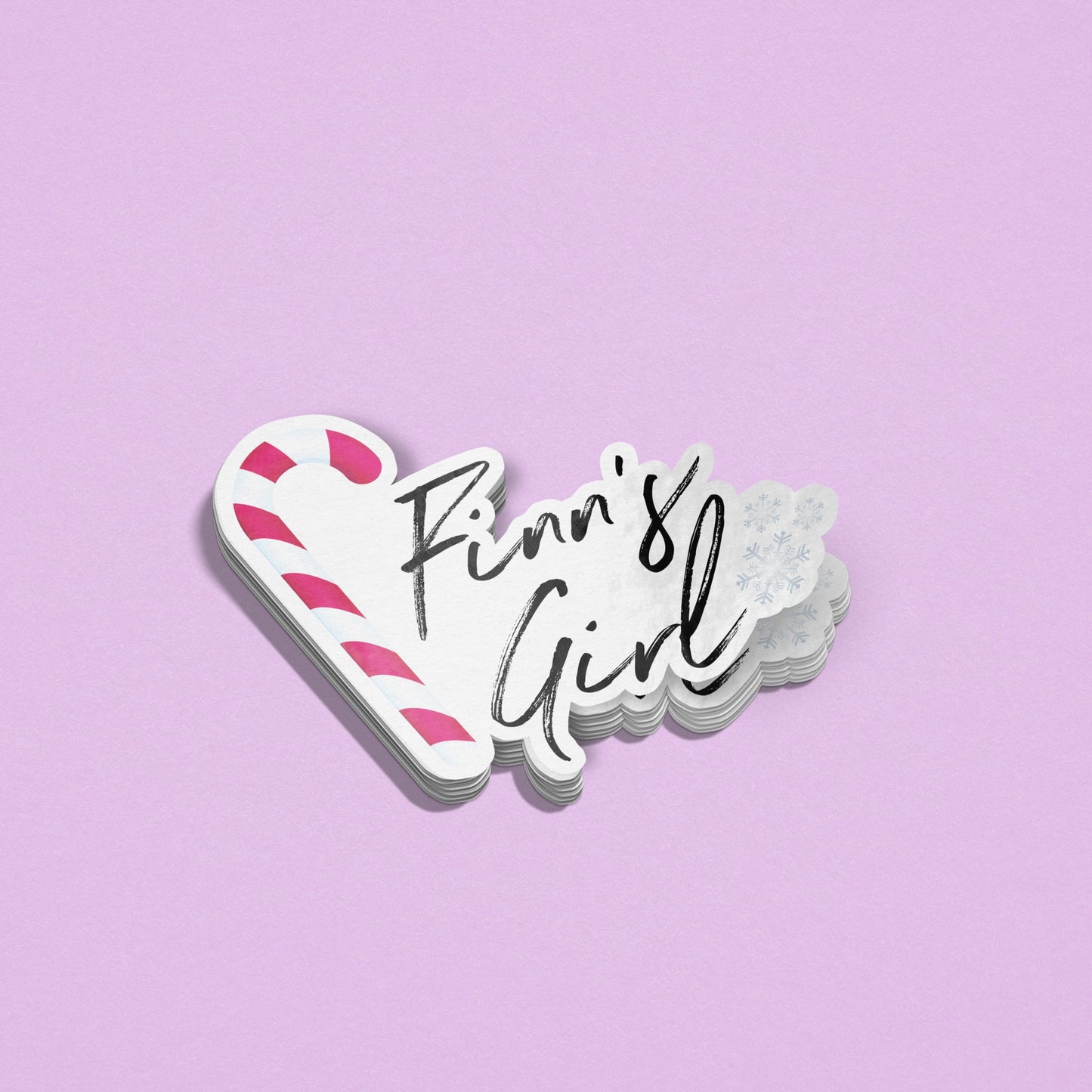 Finn's Girl Candy Cane Sticker