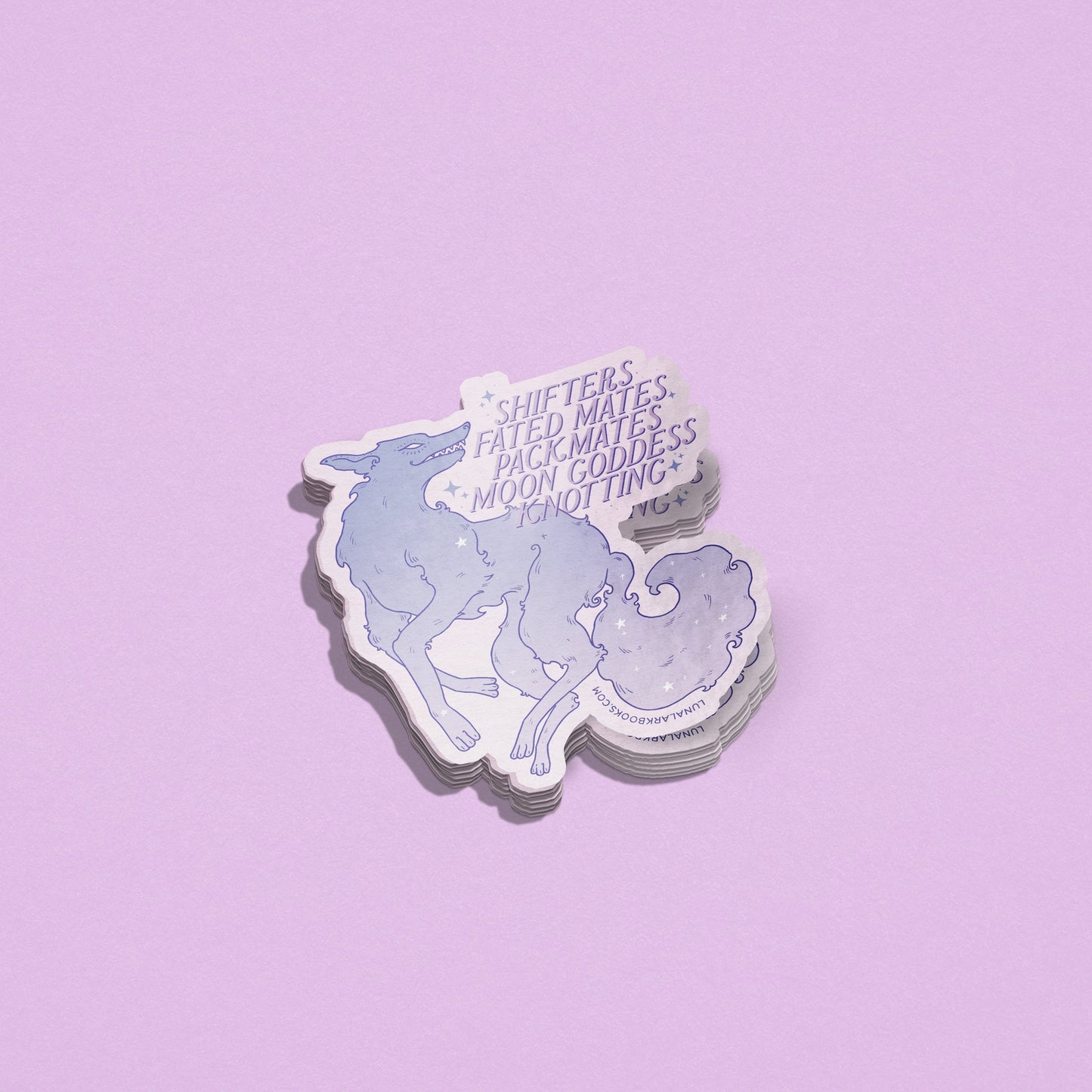 Wolf Shifter Romance Purple Ombre Sticker