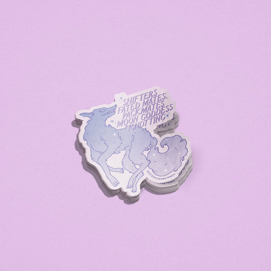 Wolf Shifter Romance Purple Ombre Sticker