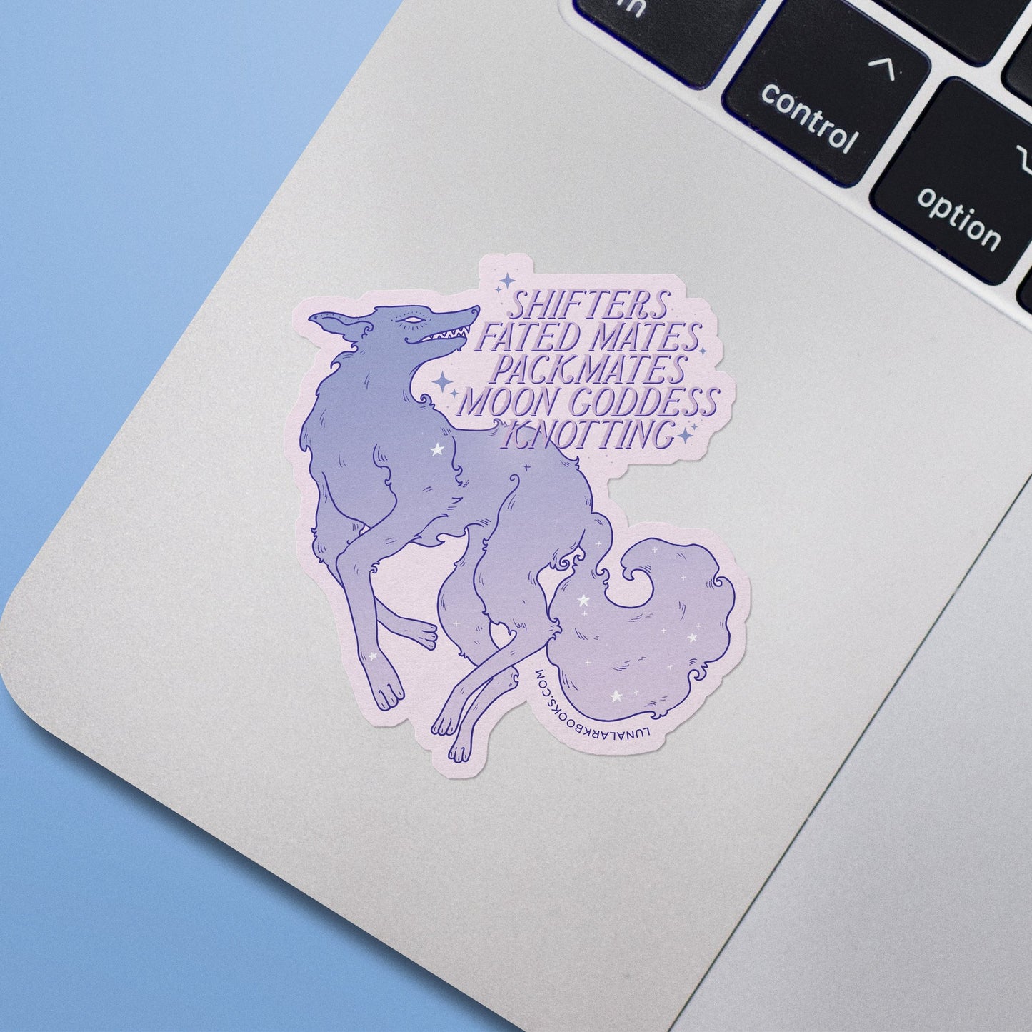 Wolf Shifter Romance Purple Ombre Sticker