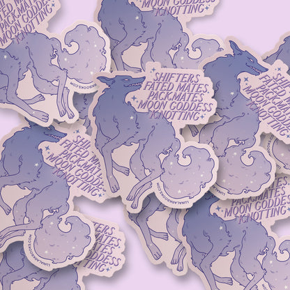 Wolf Shifter Romance Purple Ombre Sticker