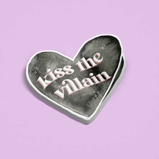 Kiss the Villain Black Heart Sticker