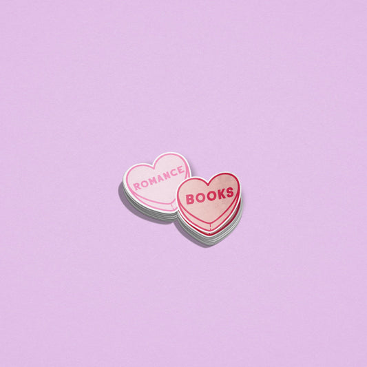 Romance Books Candy Hearts Mini Sticker