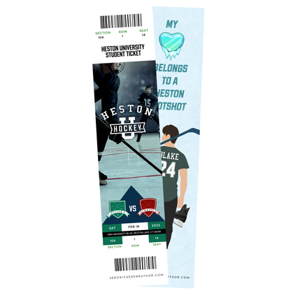 Heston U Hockey Ticket / #24 Hotshot Bookmark