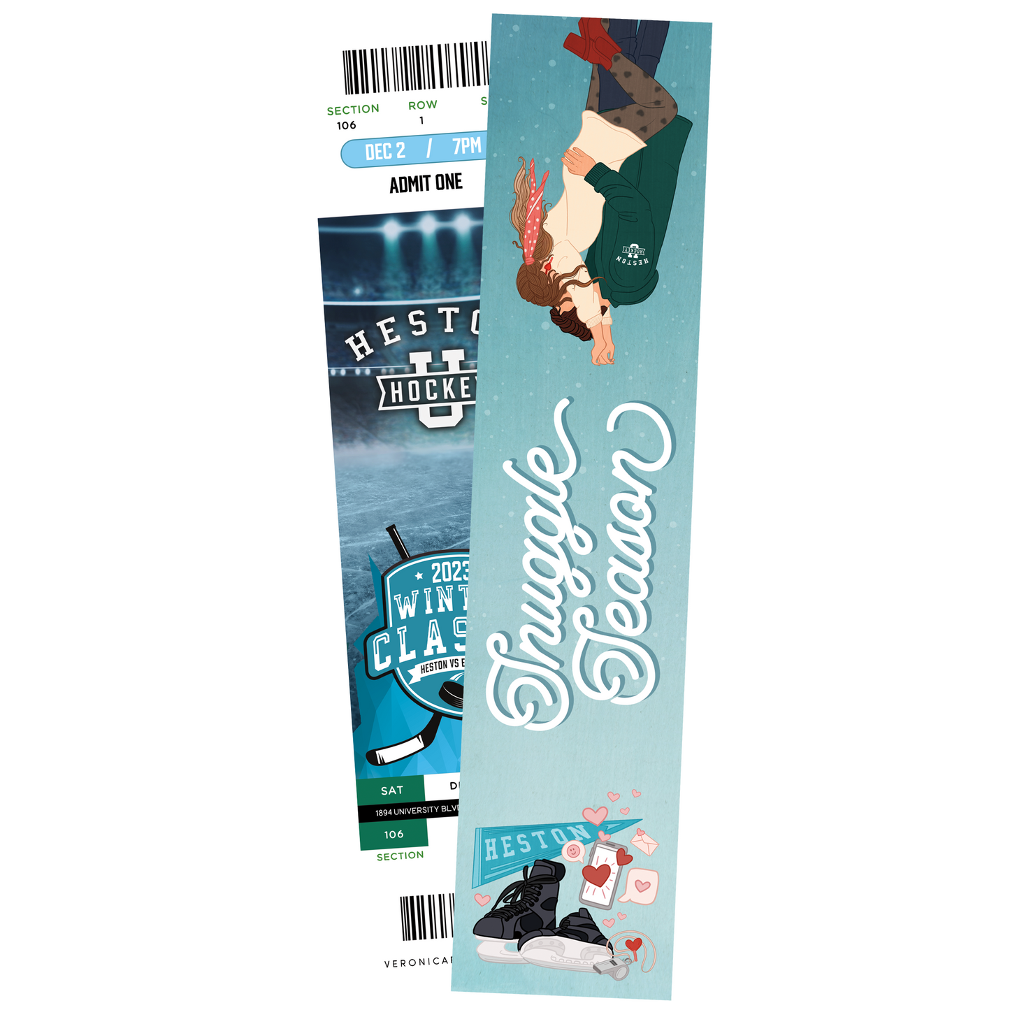 Heston U Hockey Ticket / Snuggle Season Bookmark